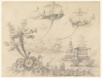 Disegno, fantasia cineseria, 1770-90 da Jean Baptiste Pillement