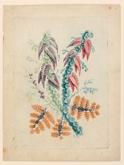 Motivo floreale fantastico da "Nouvelle Suitte de Cahiers de fleurs idéales" da Jean Baptiste Pillement