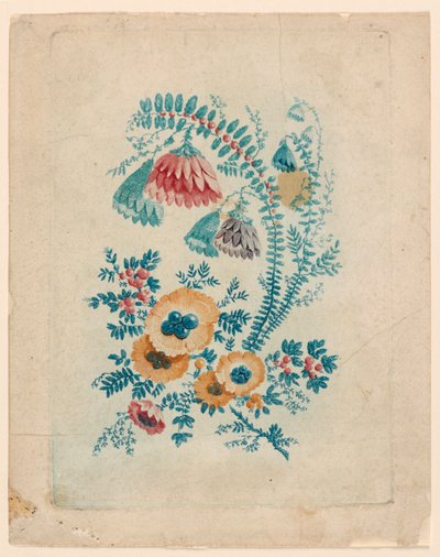 Motivo floreale fantastico da "Nouvelle Suitte de Cahiers de fleurs idéales" da Jean Baptiste Pillement