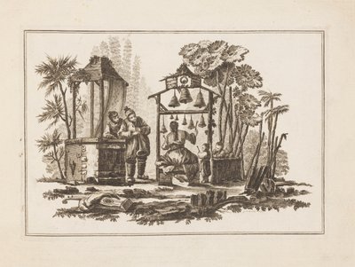 Figura che suona le campane, da "Nouveau Cahier de Six Feuilles De Différents Sujets Chinois Historiés" da Jean Baptiste Pillement
