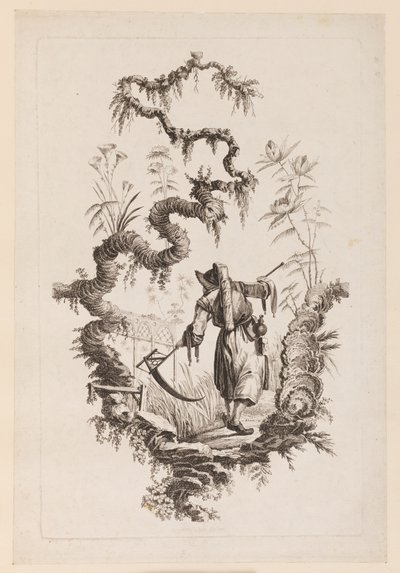 Figura con falce sotto un ramo da Jean Baptiste Pillement