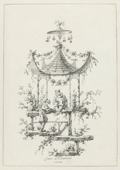 Composizione ornamentale in stile chinoiserie da Jean Baptiste Pillement