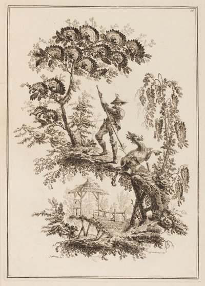 Tavola 10, da "Suite de Douze Pêcheurs et Chasseurs" da Jean Baptiste Pillement