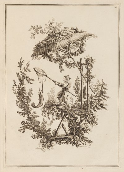 Tavola 11, da "Suite de Douze Pêcheurs et Chasseurs" da Jean Baptiste Pillement