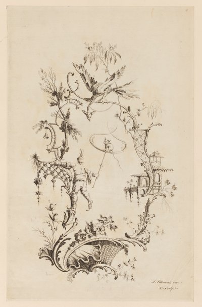 Tavola 6, "Un nuovo libro di ornamenti cinesi" da Jean Baptiste Pillement