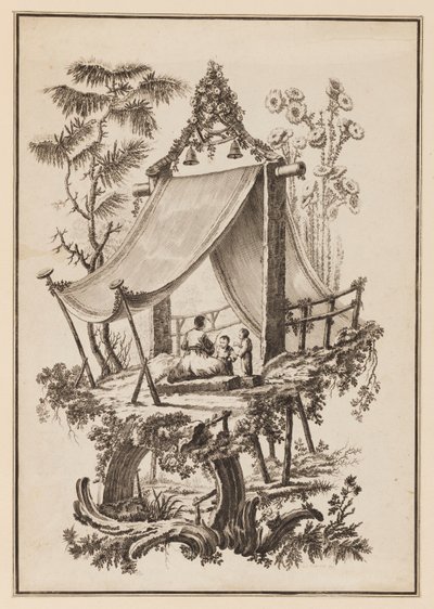 Tre Figure Sotto una Tenda da Jean Baptiste Pillement