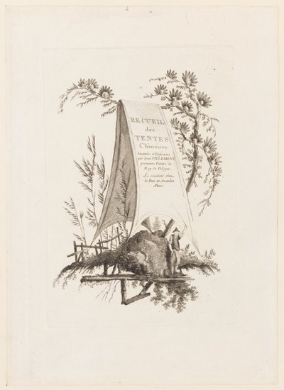 Pagina del titolo, da "Recueil des Tentes Chinoises" da Jean Baptiste Pillement