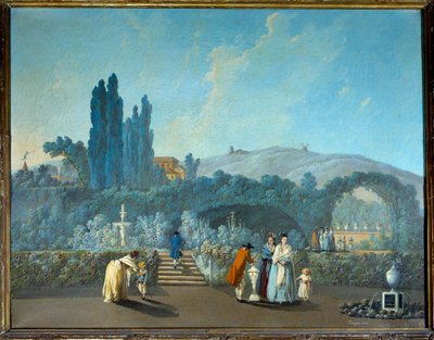 Veduta dei giardini di Benfica a Lisbona nel 1785 da Jean Baptiste Pillement