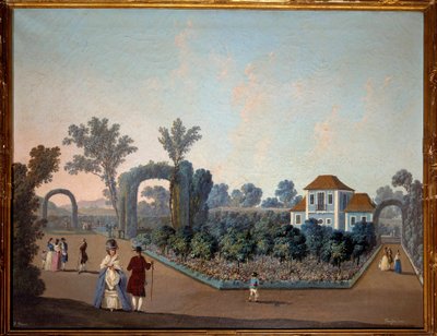 Veduta dei giardini di Benfica a Lisbona nel 1785 da Jean Baptiste Pillement