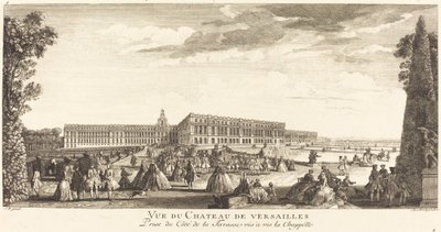 Vista del Castello di Versailles presa dal lato della terrazza di fronte alla Cappella da Jean Baptiste Rigaud