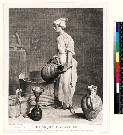 Le Garçon Cabaretier (Il ragazzo della cantina) inciso da Charles Nicolas Cochin I (1688-1754) 1750 (acquaforte e incisione) da Jean Baptiste Simeon (after) Chardin