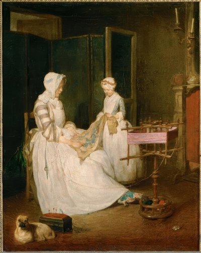 Chardin, La madre diligente / circa 1739-40 da Jean Baptiste Simeon Chardin