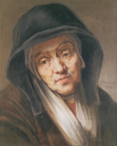 Copia di un ritratto di Rembrandt di sua madre, 1776 da Jean Baptiste Simeon Chardin