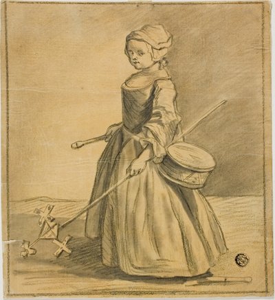 Ragazza che gioca con il tamburo da Jean Baptiste Simeon Chardin