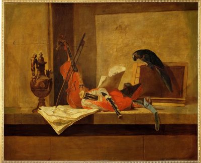 Strumenti musicali e pappagallo da Jean Baptiste Simeon Chardin