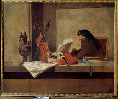 Strumenti musicali e pappagallo da Jean Baptiste Simeon Chardin