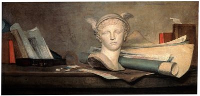 Natura morta con attributi delle arti, XVIII secolo da Jean Baptiste Simeon Chardin