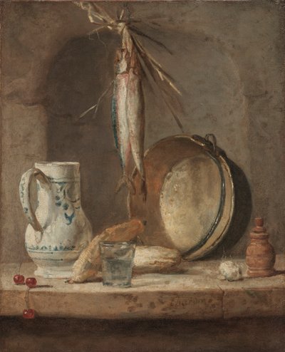 Natura morta con aringhe, c. 1735 da Jean Baptiste Simeon Chardin