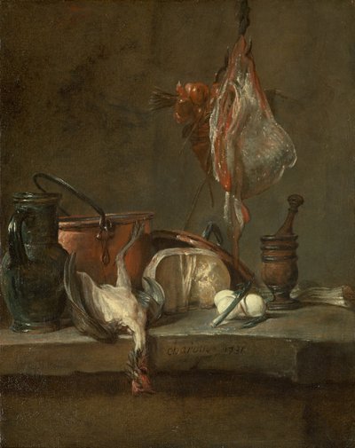 Natura Morta con Razza e Cesto di Cipolle, 1731 da Jean Baptiste Simeon Chardin