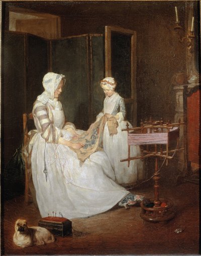 La madre diligente, c.1740 da Jean Baptiste Simeon Chardin
