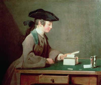 Il castello di carte, c.1736-37 da Jean Baptiste Simeon Chardin