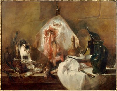 Natura morta con pesce, ostriche, brocca da Jean Baptiste Simeon Chardin