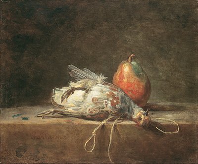 Natura morta con pernice e pera da Jean Baptiste Simeon Chardin