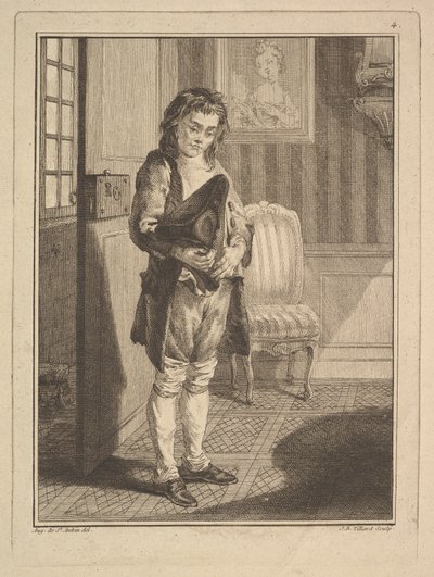 Décrotteur Lustrascarpe, da Mes gens, ou Les commissionnaires ultramontains au servi..., 1766-70 da Jean Baptiste Tillard