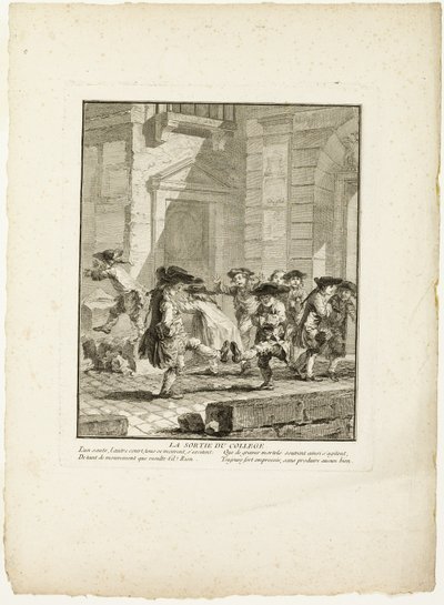 Uscita dal collegio, da I giochi dei ricci di Parigi da Jean Baptiste Tilliard I