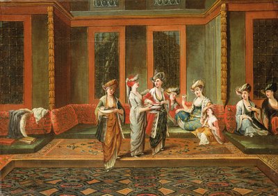 Donne armene che bevono caffè in un interno da Jean Baptiste Vanmour