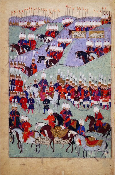 Funerale del Sultano Solimano il Magnifico, Storia del Sultano Solimano, Istanbul, Turchia, 1579 (inchiostro e colore su carta) da Jean Baptiste Vanmour