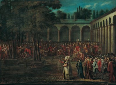 La delegazione ambasciatoriale che attraversa il secondo cortile del Palazzo Topkapı da Jean Baptiste Vanmour
