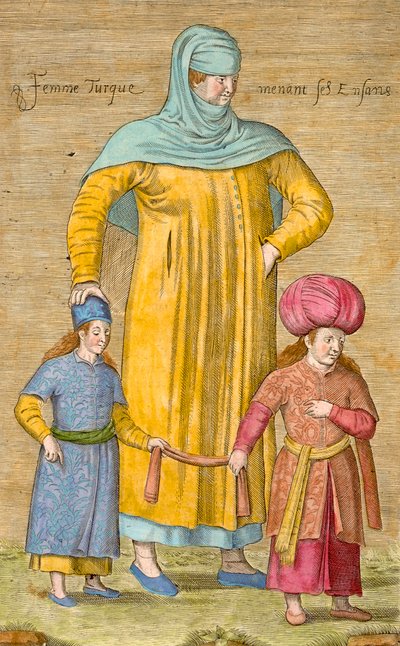 Donna che guida i suoi figli, tavola da 