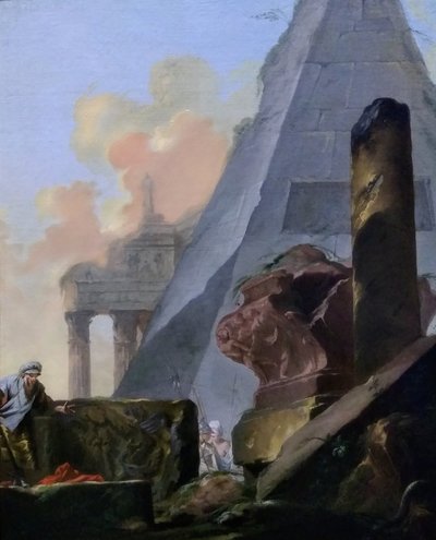 Tedesco: Ruinen mit Pyramide
Francese: Ruines avec la pyramide de Sextius da Jean Barbault