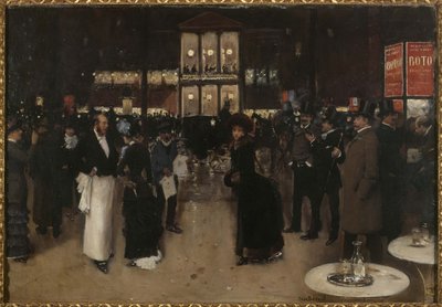 Boulevard Montmartre di notte, davanti al Théâtre des Variétés, ca. 1885 da Jean Beraud