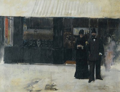 Coppia davanti a una Gioielleria da Jean Beraud