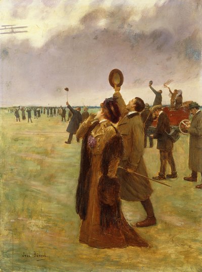 Volo del biplano Wright da Jean Beraud