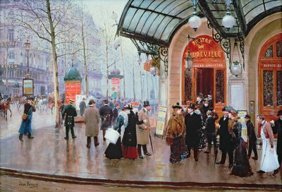 Fuori dal teatro di Vaudeville, Parigi da Jean Beraud