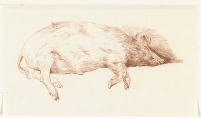 Maiale sdraiato, verso destra da Jean Bernard