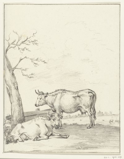 Mucca in piedi e sdraiata da Jean Bernard
