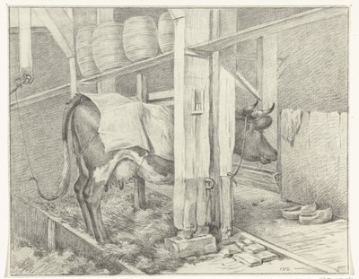 Mucca in piedi con una coperta da Jean Bernard