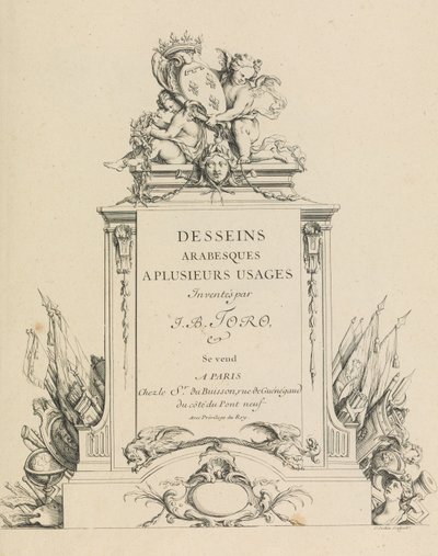 Desseins Arabesques a Plusieurs Usages Inventés par J.B. Toro Pagina del Titolo da Jean Bernard Toro