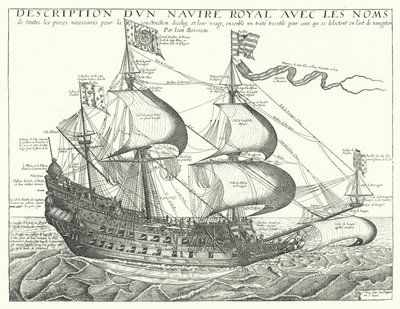 Nave da guerra francese, c1657 da Jean Boisseau