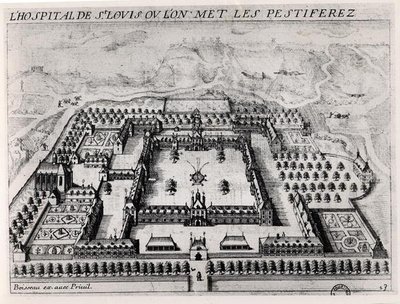Ospedale Saint-Louis, inizio XVII secolo (incisione) da Jean Boisseau