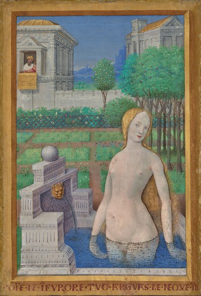 Bathsheba al bagno dalle Ore di Luigi XII da Jean Bourdichon