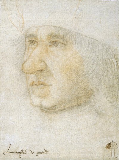 Ritratto di Louis Malet de Graville (1438-1516), Ammiraglio di Francia di Bourdichon, Jean (1457-1521). Gesso nero e sanguigna su carta, fine XV sec., State Hermitage, San Pietroburgo da Jean Bourdichon