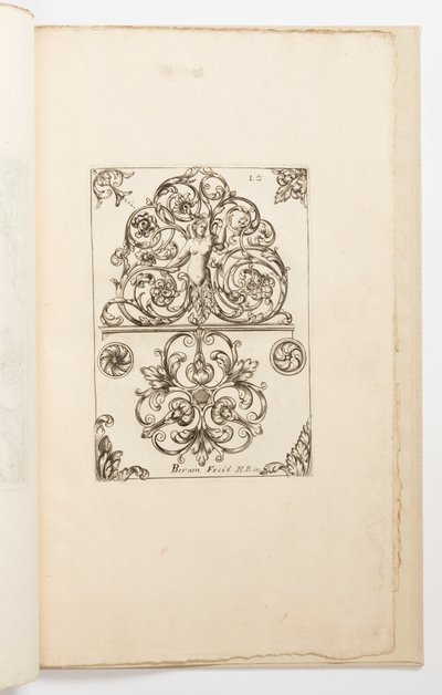 Tavola 12, da Diverses pièces de serruriers da Jean Bérain the Elder