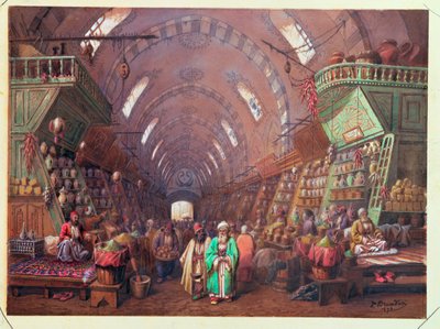 Un bazar a Costantinopoli, 1873 da Jean Brindesi