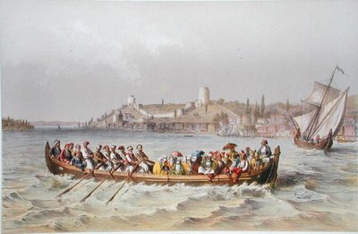 Un traghetto sul Bosforo, illustrazione da 