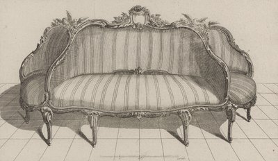 Canapè à Jouë nel gusto pittoresco, pubblicato a metà degli anni 1770 (incisione su carta vergata) da Jean Charles (after) Delafosse